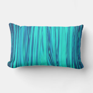 Teal Blue Ocean Wave Shiny Abstract Cute Colourful Lumbar Cushion