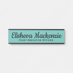 Teal Blue Office Door Sign Signs Name Plate