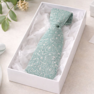 Teal Blue Paisley Tie