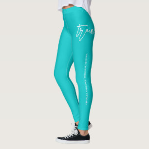 Teal Blue Personal Trainer Leggings