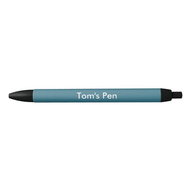 Teal Blue Personalised Black Ink Pen (Front)
