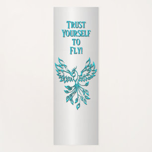 Teal Blue Phoenix Rises from the Mat Believe