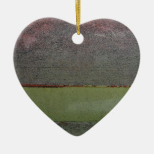 Teal Blue  Pink Green rusted Ceramic Ornament