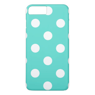 Teal Blue Polka Dot Pattern iPhone 8 Plus/7 Plus Case
