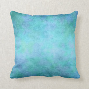 Teal Blue, Purple, Aqua, and Violet Watercolor Cushion