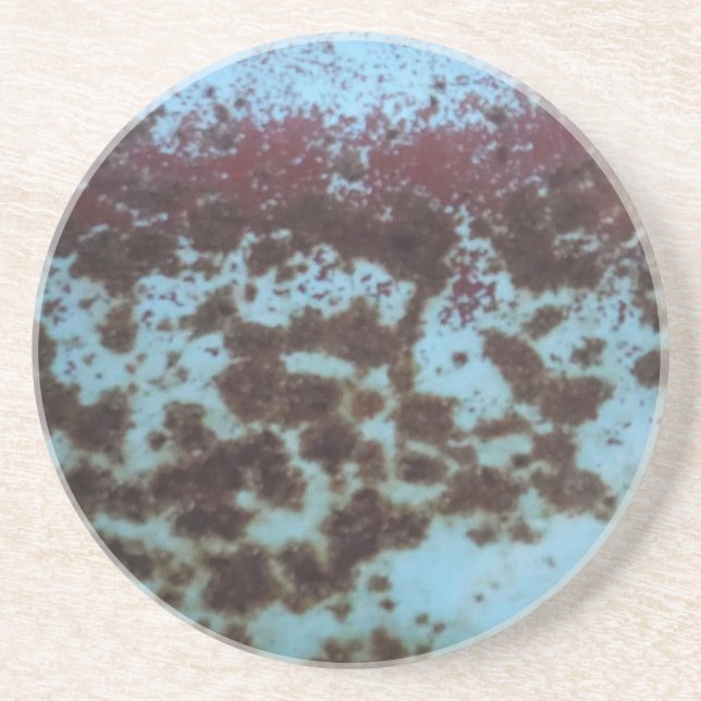 Teal Blue & Purple Rusted background Coaster (Front)