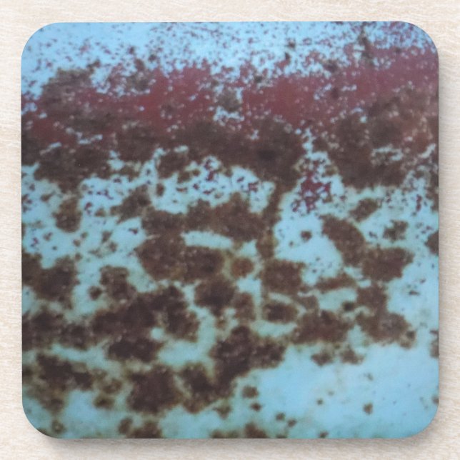 Teal Blue & Purple Rusted background Coaster (Front)