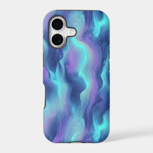 Teal Blue Purple Wavy Northern Lights
