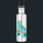 Teal Blue Retro Quad Roller Skate Personalised 710 Ml Water Bottle<br><div class="desc">Show them how you roll! This custom water bottle features a realistic style illustration of a classic quad roller skate in teal. It's ready to be personalised with a name in coordinating script lettering on the side of the skate. Makes a great gift for anyone who loves roller skating or...</div>