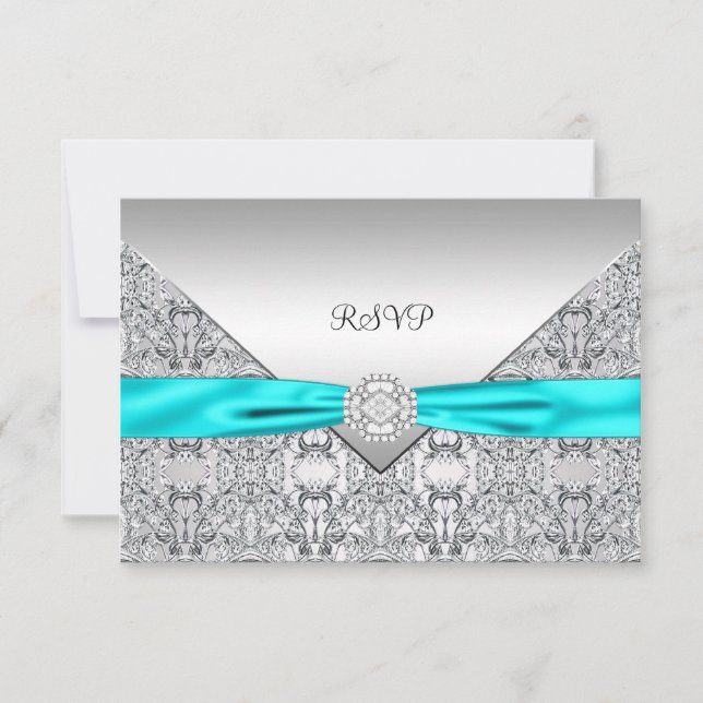 Teal Blue RSVP Card (Front)