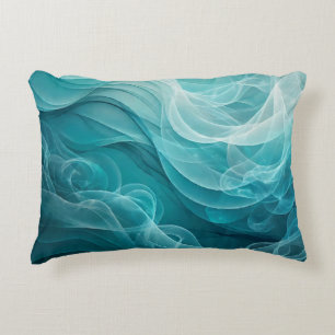 Teal Blue Sea Sky Swirly Dreamy Decorative Cushion