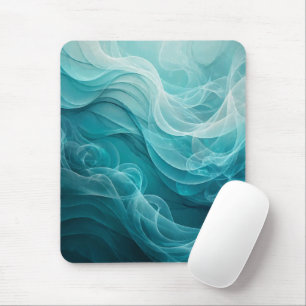 Teal Blue Sea Sky Swirly Dreamy Mouse Pad