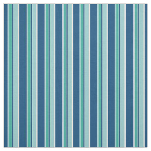 Teal Blue Seafoam Green Stripes Pattern Fabric