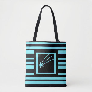 Teal Blue Shooting Star Tote Bag