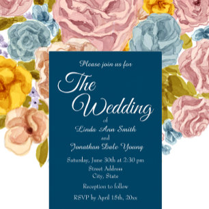 Teal Blue Simple Style Wedding