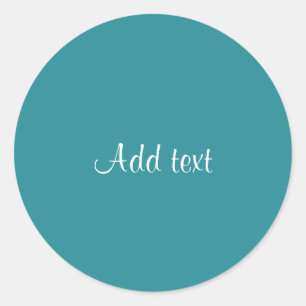 Teal blue solid colour TEMPLATE, Classic Round Sticker