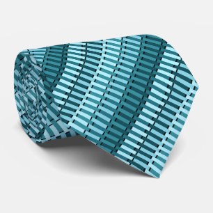 Teal Blue Stylish Modern Abstract Stripe Pattern Tie