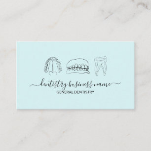 Teal blue Tooth whitening dental Business Card