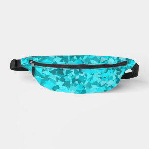 Teal Blue Triangle Pattern Bum Bags