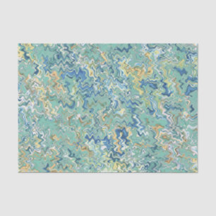 Teal Blue Turquoise Green Chic Unique Pattern  Tissue Paper