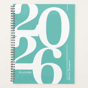 Teal Blue Typographic 2024 Planner