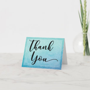 Teal & Blue Watercolor Mandala Thank You Note 1 Card