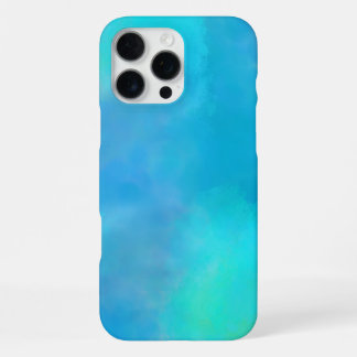 Teal Blue Watercolor Nebula Abstract Art iPhone 16 Pro Max Case