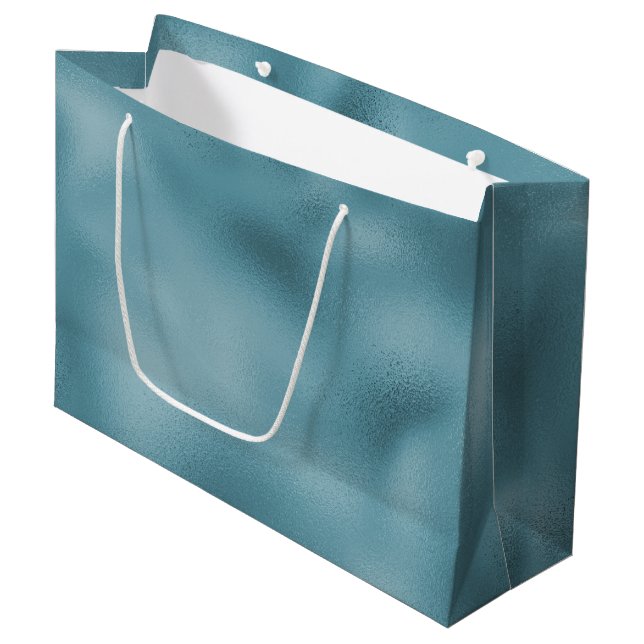 Teal Blue Wedding   Large Gift Bag (Front Angled)