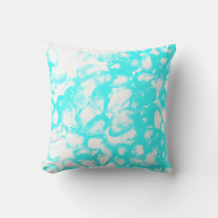 Teal Blue White Abstract Patterns Modern Cute Gift Cushion