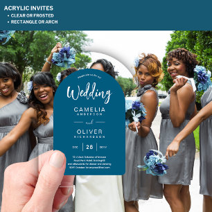 Teal Blue Zazzle Acrylic Wedding Invites  Acrylic Invitations