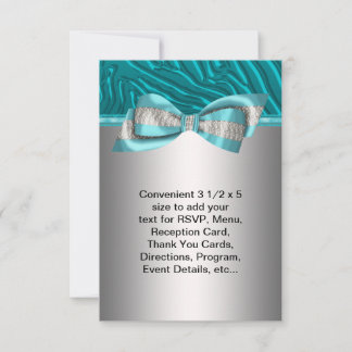 Teal Blue Zebra Bat Mitzvah RSVP
