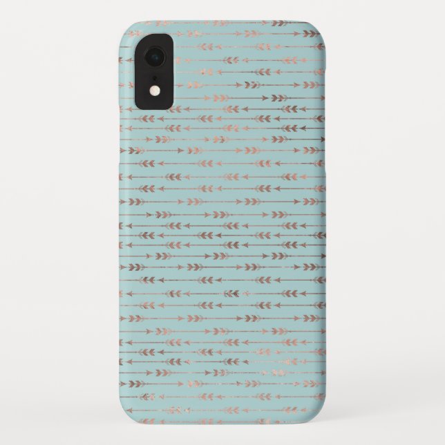 Teal Blush Pink Rose Gold Tribal Boho Arrow Case-Mate iPhone Case (Back)