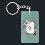 Teal & Blush Wedding Acrylic Keychain<br><div class="desc">A charming and elegant wedding favor acrylic keychain designed in a rich teal palette with a blush bow, floral‑dessert accents, and a romantic couple silhouette. This boutique keepsake is perfect for thanking guests with a heartfelt, personalized touch. Ideal for wedding favors, welcome bags, bridal party gifts, or reception table treats,...</div>