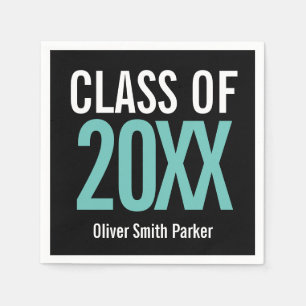 Teal Bold  Modern Graduation ANY YEAR Napkin