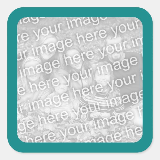 Teal Border Photo Sticker (Front)