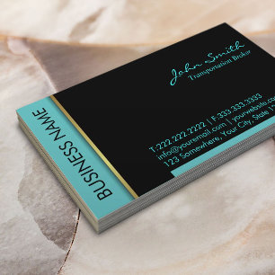 Teal Border Transportation Broker Business Card