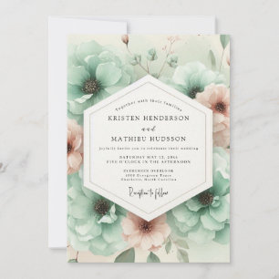 Teal Botanical Dream Wedding Invitation