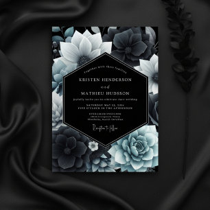 Teal Botanical Opulence Wedding Invitation