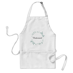 Teal Botanical Textured Effect Bridesmaid Standard Apron