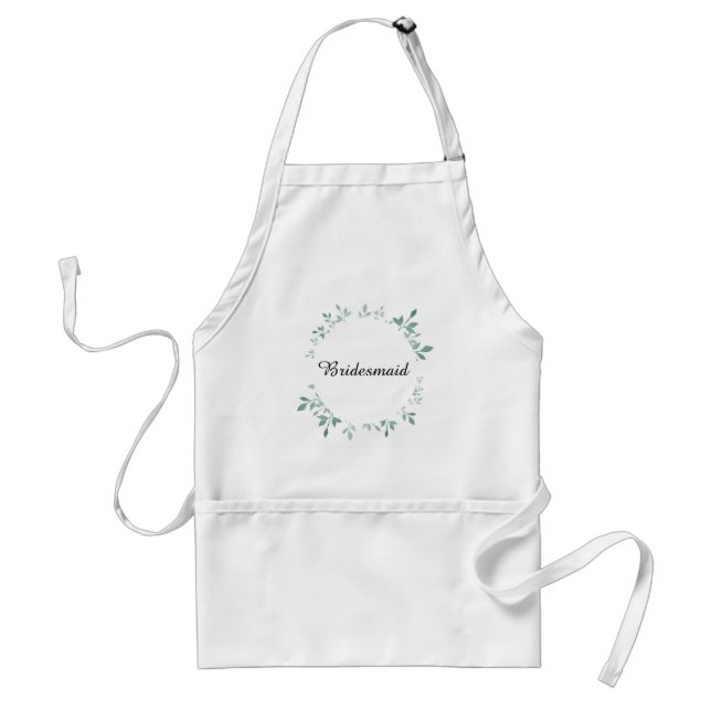 Teal Botanical Textured Effect Bridesmaid Standard Apron (Front)
