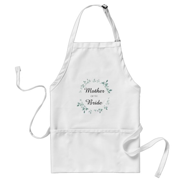 Teal Botanical Textured Effect Mother of Bride Standard Apron (Front)