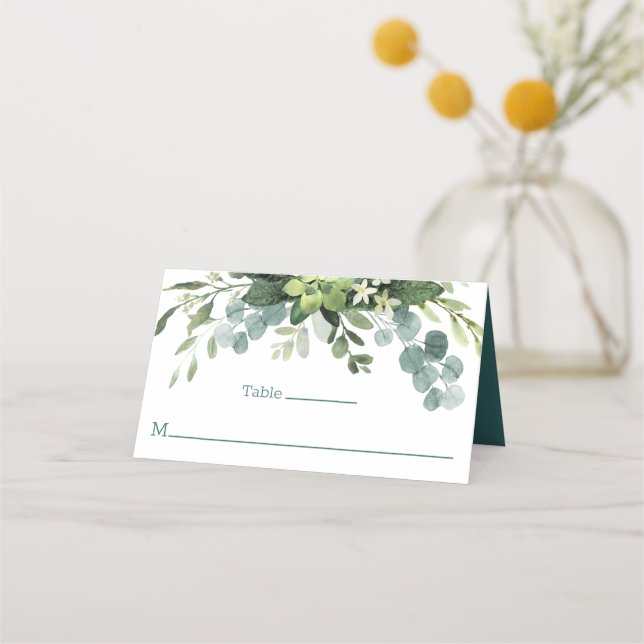 Teal Bouquet - Escort Card (Front)