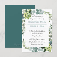 Teal Bouquet Frame - 3x5 Baby Shower Invitation