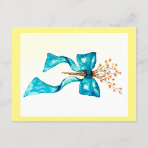 Teal Bow postcard