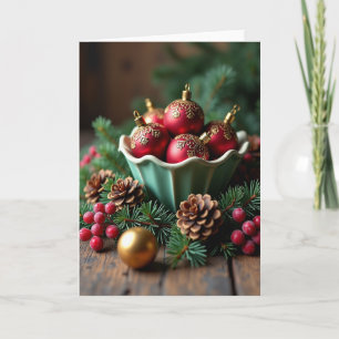 Teal Bowl Festive Card