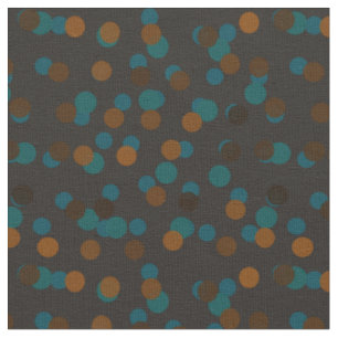 teal, brown, bronze and blue polka dots fabric