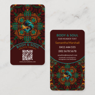 Teal Brown Earthy Eastern Yin Yang Holistic Calling Card