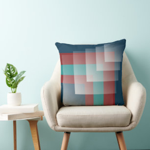 Teal burgundy blue cushion