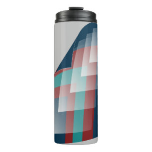 Teal burgundy blue thermal tumbler