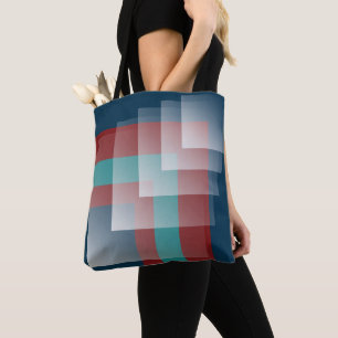 Teal burgundy blue tote bag